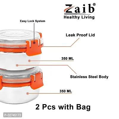 Zaib Capsule Lunch Box For Kids And School 100% Airtight Steel Each 300Ml Stainless Steel Container-thumb2