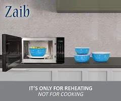 Zaib Microwave Safe Stainless Steel Bowl Set of 4 Food Storage Container for Kitchen (Blue Spiral Airtight 4)-thumb3