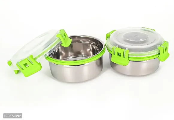 Durable Stainless Steel Microwave Safe Containers With Lid For Kitchen Food Storage Pack Of 2-thumb0