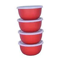 Zaib Microwave Safe Euro Bowl with Lid for Kitchen Food Storage Set of 4 (500 ML)-thumb1