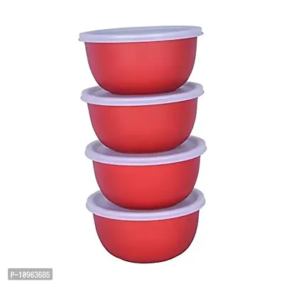 Zaib Microwave Safe Euro Bowl with Lid for Kitchen Food Storage Set of 4 (500 ML)-thumb2