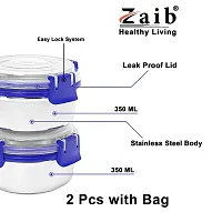 Zaib Capsule Lunch Box For Kids And School 100% Airtight Steel Each 300Ml Stainless Steel Container-thumb3