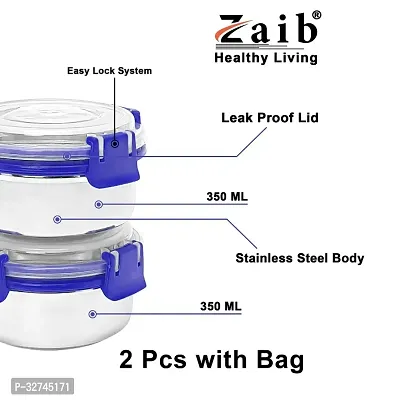 Zaib Capsule Lunch Box For Kids And School 100% Airtight Steel Each 300Ml Stainless Steel Container-thumb4