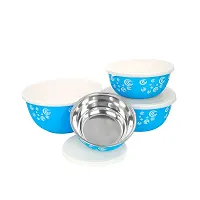 Zaib Stainless Steel Microwave Safe Euro Bowl with Lid for Kitchen Food Storage Set of 4 (2000 ML, 1250 ML, 750 ML, 500 ML)-thumb1