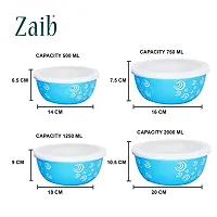 Zaib Stainless Steel Microwave Safe Euro Bowl with Lid for Kitchen Food Storage Set of 4 (2000 ML, 1250 ML, 750 ML, 500 ML)-thumb4