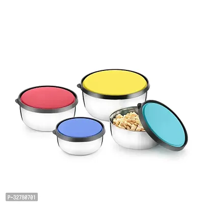 Durable Stainless Steel Microwave Safe Containers With Lid For Kitchen Food Storage Pack Of 4-thumb0