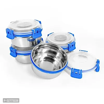 Durable Stainless Steel Microwave Safe Containers With Lid For Kitchen Food Storage Pack Of 4