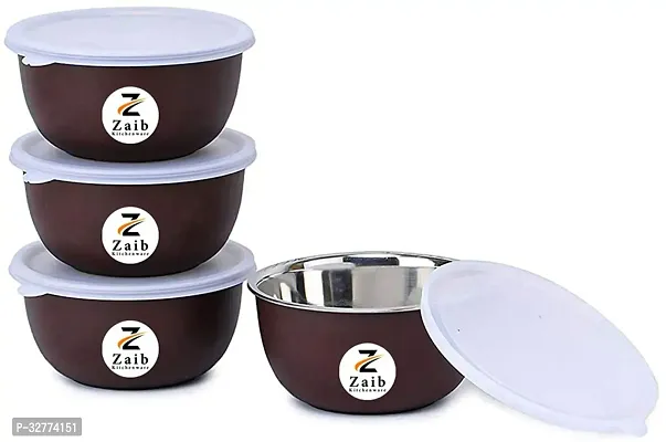 Durable Stainless Steel Microwave Safe Containers With Lid For Kitchen Food Storage Pack Of 4