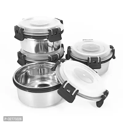 Durable Stainless Steel Microwave Safe Containers With Lid For Kitchen Food Storage Pack Of 4