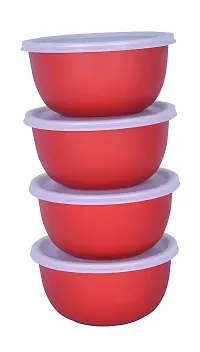 Zaib Microwave Safe Euro Bowl with Lid for Kitchen Food Storage Set of 4 (500 ML)-thumb1