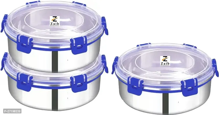 Multipurpose Stainless Steel Jars for Lunch Box and Mixing Bowl Food Storage Containers Pack of 3