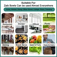 Zaib Microwave Safe Euro Steel Food Storage Bowl Set with Lid (Set of 4 Red Butterfly)-thumb4