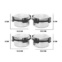 Durable Stainless Steel Microwave Safe Containers With Lid For Kitchen Food Storage Pack Of 4-thumb2