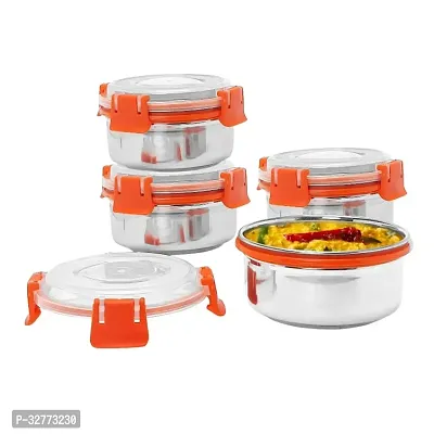 Durable Stainless Steel Microwave Safe Containers With Lid For Kitchen Food Storage Pack Of 4-thumb5