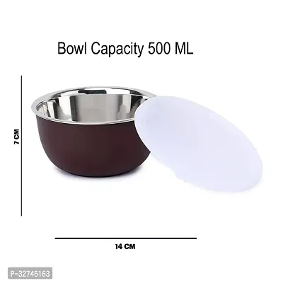 Zaib Airtight Stainless Steel Food And Snacks Storage Bowl, Fridge Container Each Container 500Ml Pack Of 4, Microwave Safe Easy To Reheating Food-thumb4