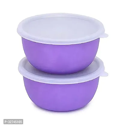 Zaib Airtight Stainless Steel Food And Snacks Storage Bowl, Fridge Container Each Container 500Ml Pack Of 2, Microwave Safe Easy To Reheating Food-thumb0