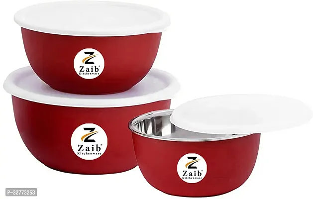 Durable Stainless Steel Microwave Safe Containers With Lid For Kitchen Food Storage Pack Of 3