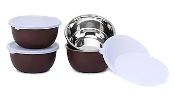 Durable Stainless Steel Microwave Safe Containers With Lid For Kitchen Food Storage Pack Of 4-thumb1