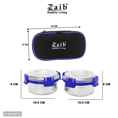 Zaib Capsule Lunch Box For Kids And School 100% Airtight Steel Each 300Ml Stainless Steel Container-thumb2