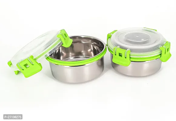 Multipurpose Stainless Steel Jars for Lunch Box and Mixing Bowl Food Storage Containers Pack of 2-thumb0