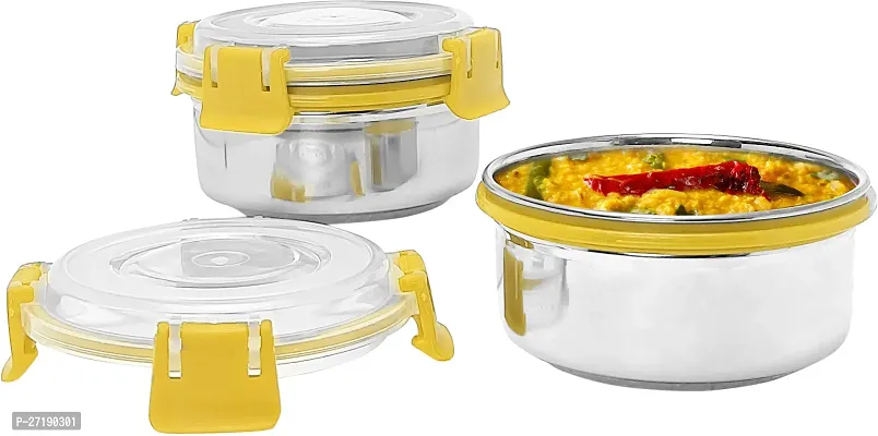 Multipurpose Stainless Steel Jars for Lunch Box and Mixing Bowl Food Storage Containers Pack of 2