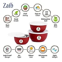 Reezle Stainless Steel Microwave Safe Euro Mixing Bowls / Food Storage Containers for Kitchen / Tiffin Lunch Box / Multipurpose Serving, Store, Re Heat / Capacity ML, 750 ML, 500 ML-thumb3