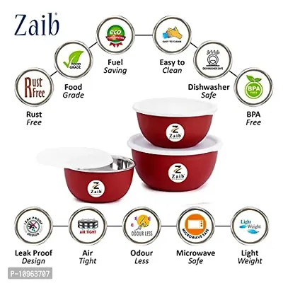 Reezle Stainless Steel Microwave Safe Euro Mixing Bowls / Food Storage Containers for Kitchen / Tiffin Lunch Box / Multipurpose Serving, Store, Re Heat / Capacity ML, 750 ML, 500 ML-thumb4