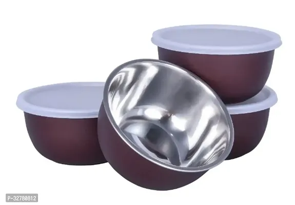 Durable Stainless Steel Microwave Safe Containers With Lid For Kitchen Food Storage Pack Of 4