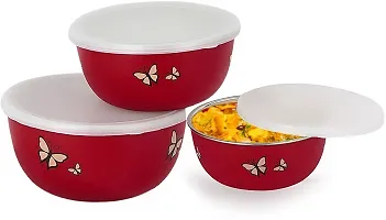 Durable Stainless Steel Microwave Safe Containers With Lid For Kitchen Food Storage Pack Of 3-thumb1