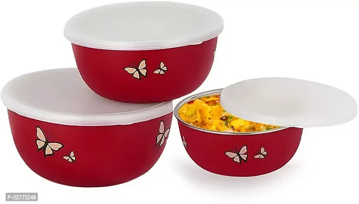 Durable Stainless Steel Microwave Safe Containers With Lid For Kitchen Food Storage Pack Of 3-thumb2