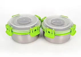 Durable Stainless Steel Microwave Safe Containers With Lid For Kitchen Food Storage Pack Of 2-thumb2