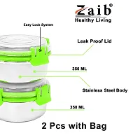 Zaib Lunch Box For Office, School And Collage, Steel Lunch Box For Kids Man And Woman, Keep Food Worm And Airtight Tiffin Leak Proof-thumb3