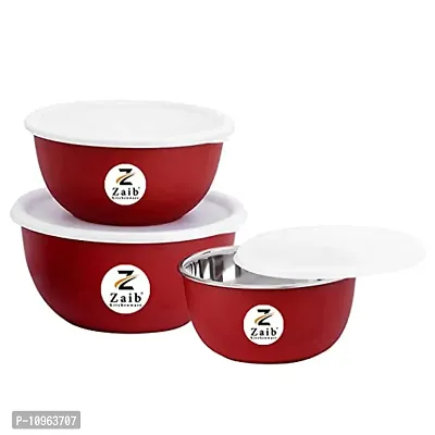 Reezle Stainless Steel Microwave Safe Euro Mixing Bowls / Food Storage Containers for Kitchen / Tiffin Lunch Box / Multipurpose Serving, Store, Re Heat / Capacity ML, 750 ML, 500 ML-thumb0