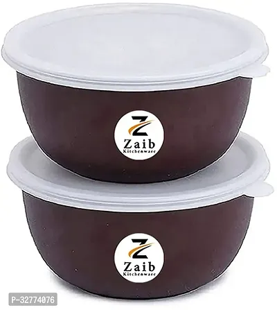 Durable Stainless Steel Microwave Safe Containers With Lid For Kitchen Food Storage Pack Of 2-thumb0