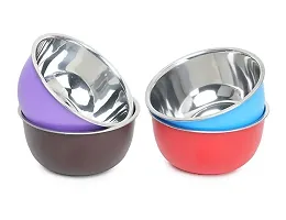 Zaib Airtight Stainless Steel Food And Snacks Storage Bowl, Fridge Container Each Container 500Ml Pack Of 4, Microwave Safe Easy To Reheating Food-thumb2