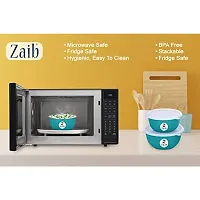 Zaib Microwave Safe Stainless Steel Food Storage Containers with Lid Set of 3 Capacity [ 1250 ML, 750 ML, 500 ML ] (Turquoise Plain)-thumb3