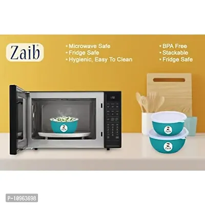 Zaib Microwave Safe Stainless Steel Food Storage Containers with Lid Set of 3 Capacity [ 1250 ML, 750 ML, 500 ML ] (Turquoise Plain)-thumb4