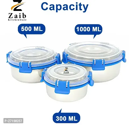 Multipurpose Stainless Steel Jars for Lunch Box and Mixing Bowl Food Storage Containers Pack of 3-thumb2