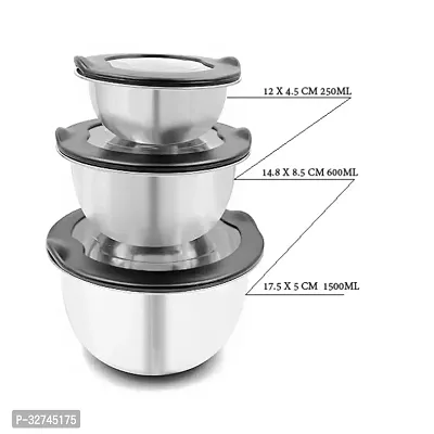 Stainless Steel Mixing Bowl Set 3, Transparent Lid Airtight Bowl Set-thumb3