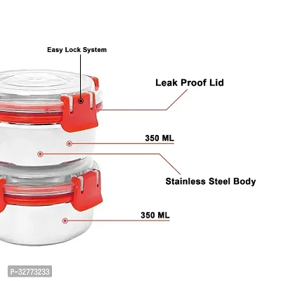 Durable Stainless Steel Microwave Safe Containers With Lid For Kitchen Food Storage Pack Of 4-thumb3