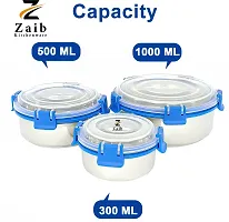 Durable Stainless Steel Microwave Safe Containers With Lid For Kitchen Food Storage Pack Of 3-thumb1