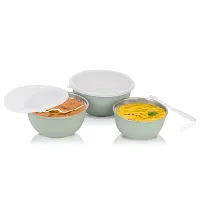 Durable Stainless Steel Microwave Safe Containers With Lid For Kitchen Food Storage Pack Of 3-thumb1