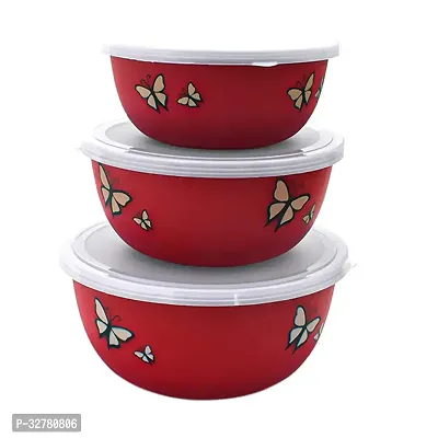 Durable Stainless Steel Microwave Safe Containers With Lid For Kitchen Food Storage Pack Of 3-thumb0