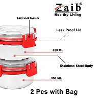 Zaib Lunch Box For Office, School And Collage, Steel Lunch Box For Kids Man And Woman, Keep Food Worm And Airtight Tiffin Leak Proof-thumb2