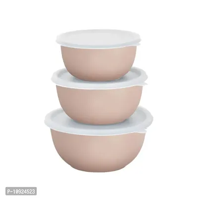 Microwave Safe Bowl Euro Bowl Set with Lid for Kitchen | Food Storage Container with lid set of 3-thumb0
