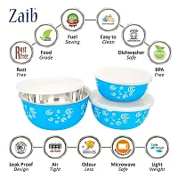 Microwave Safe Bowl Euro Bowl Set with Lid for Kitchen | Food Storage Container with lid set of 3-thumb1