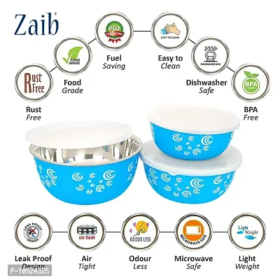 Microwave Safe Bowl Euro Bowl Set with Lid for Kitchen | Food Storage Container with lid set of 3-thumb2