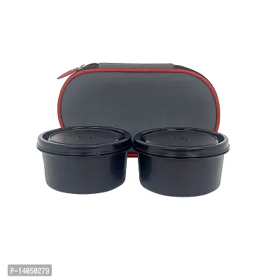 Zillara Microwave Safe Red colored Stainless Steel Lunch Box for Office Men  Women Set of 2 Capacity: 500 ML each-thumb3