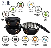 Zaib Premium Series Preserve  Serve: The Elite Collection of Food Bowls, Airtight Microwave Safe Re-heating Set 3-thumb1