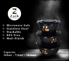 Zaib Premium Series Preserve  Serve: The Elite Collection of Food Bowls, Airtight Microwave Safe Re-heating Set 3-thumb2